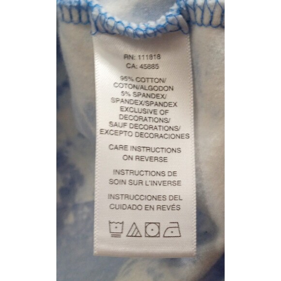 Michael Kors Women's Blue White Tie Dye Short Sleeve Silver Studded Logo M Note - Picture 5 of 6